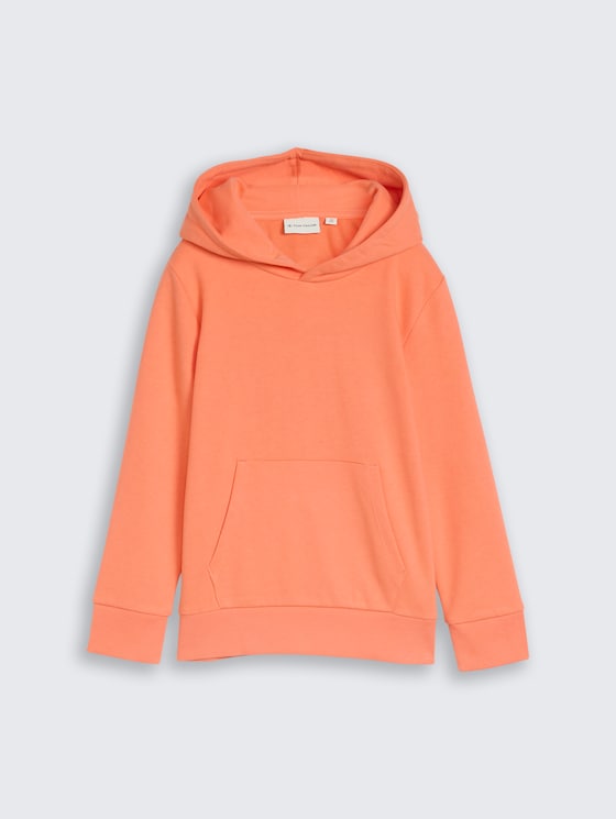 Hoodiesweatshirt met print op de rug door Mini Boys, bright coral