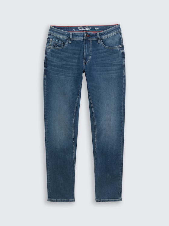 TTCURT TAPERED jeans met superstretch door Men, Used Dark Stone Blue Denim