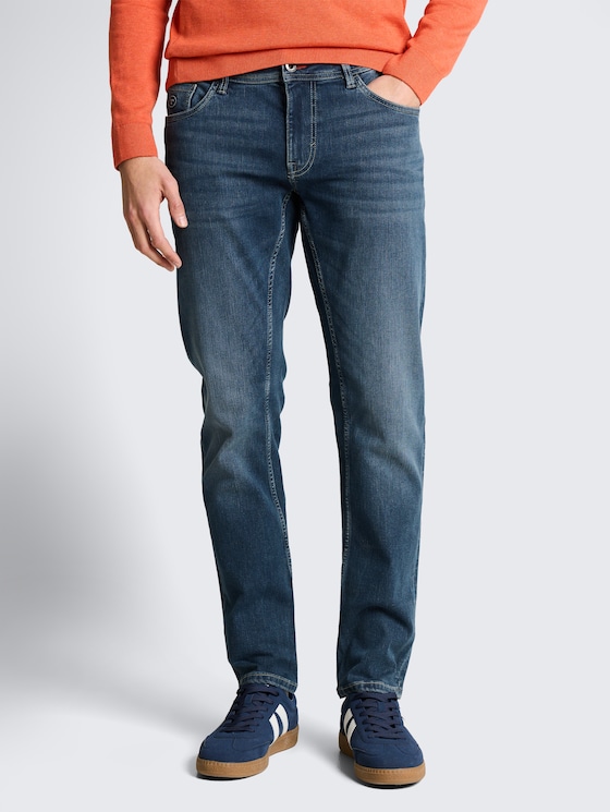 TTCURT TAPERED Jeans mit Superstretch von Men, Used Dark Stone Blue Denim