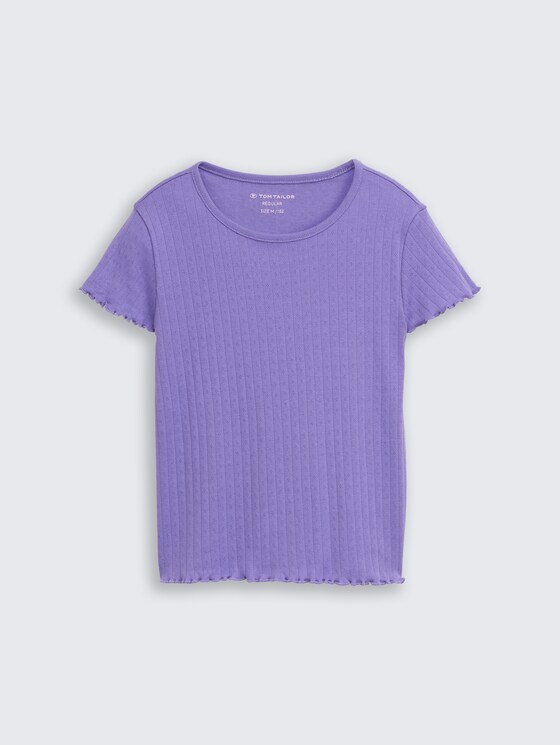 T-shirt en coton pointelle par Teen Girls, vervain lilac