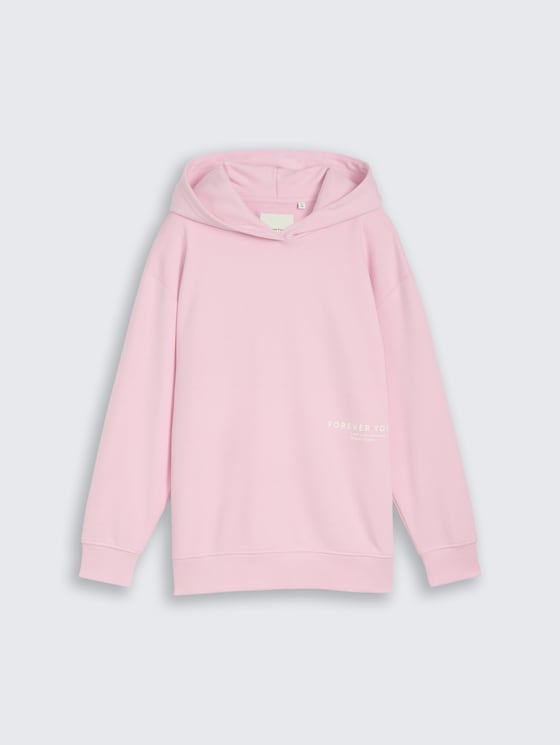 Sweat à capuche oversize avec imprimé dans le dos par Teen Girls, cold pink