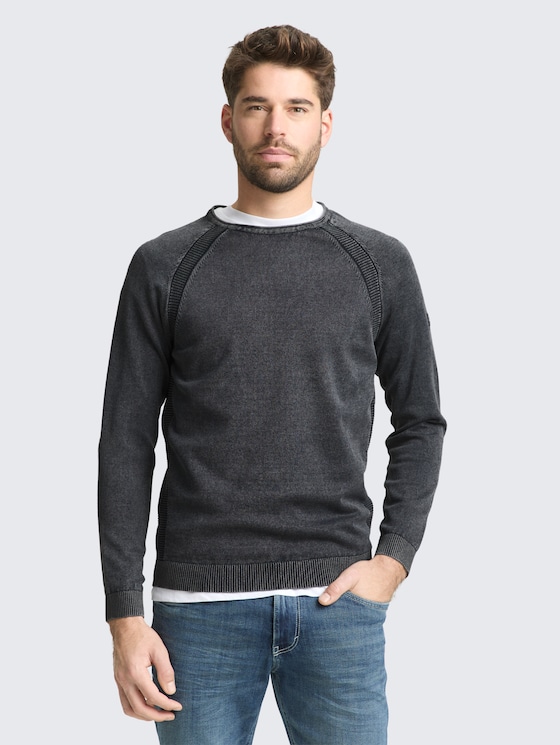 Strickpullover aus Baumwolle von Men, sky captain blue