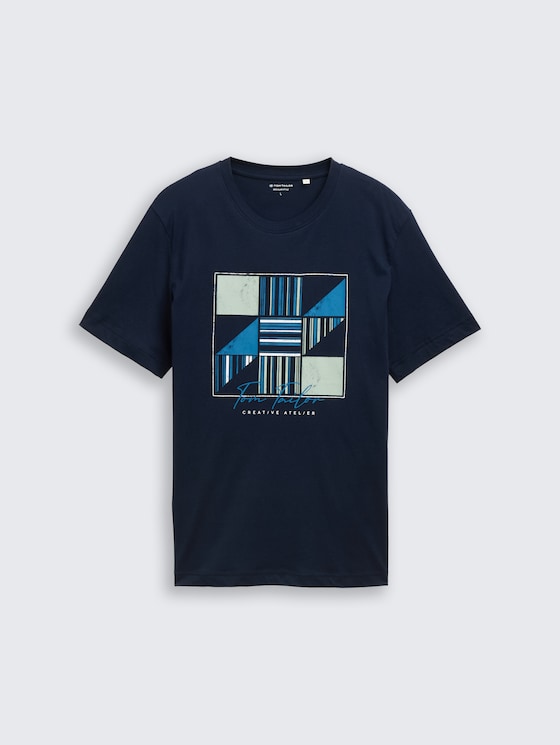 T-shirt with print by Men, sky captain blue