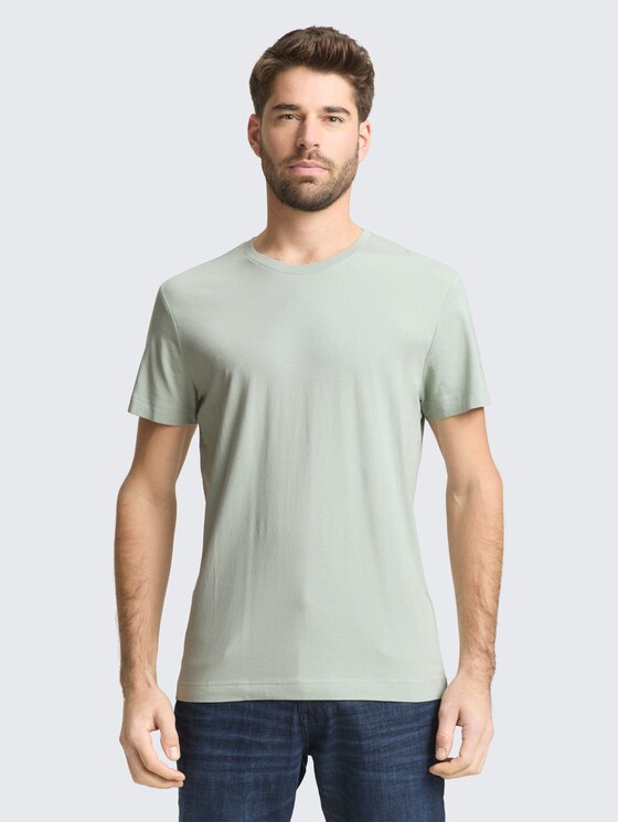 Basic Fitted T-Shirt von Men, soft greyish green