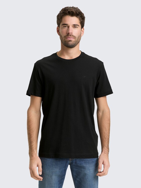T-Shirt mit Logo-Stickerei von Men, Black