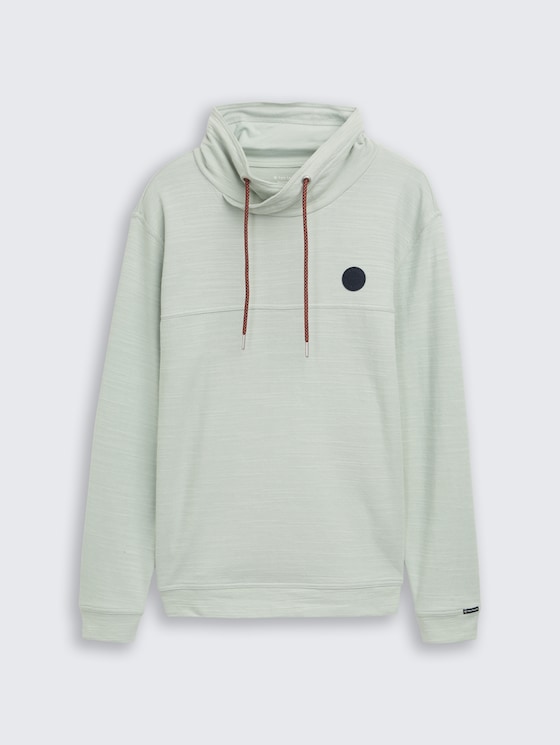 Snood Langarmshirt mit Logo-Badge von Men, soft greyish green