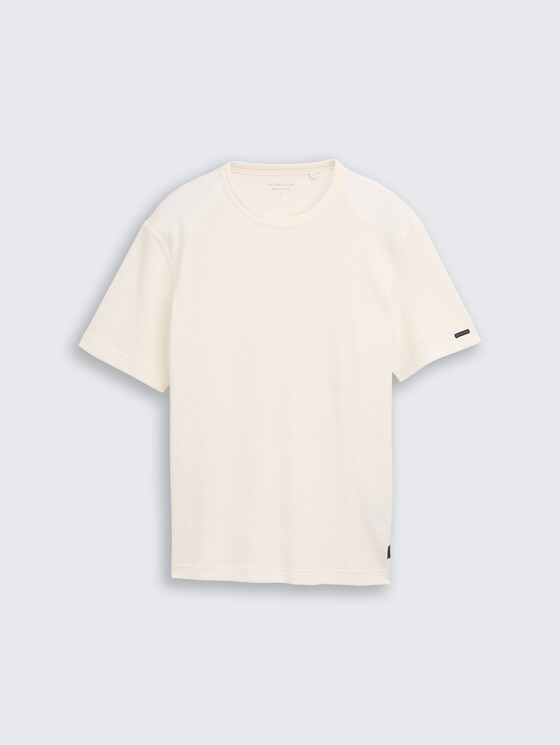 T-shirt met wafelstructuur door Men, Gardenia White