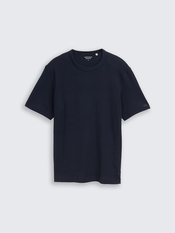 T-shirt with waffle texture by Men, sky captain blue