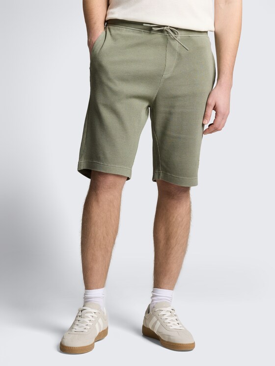 Short à texture gaufrée par Men, Greyish Shadow Olive