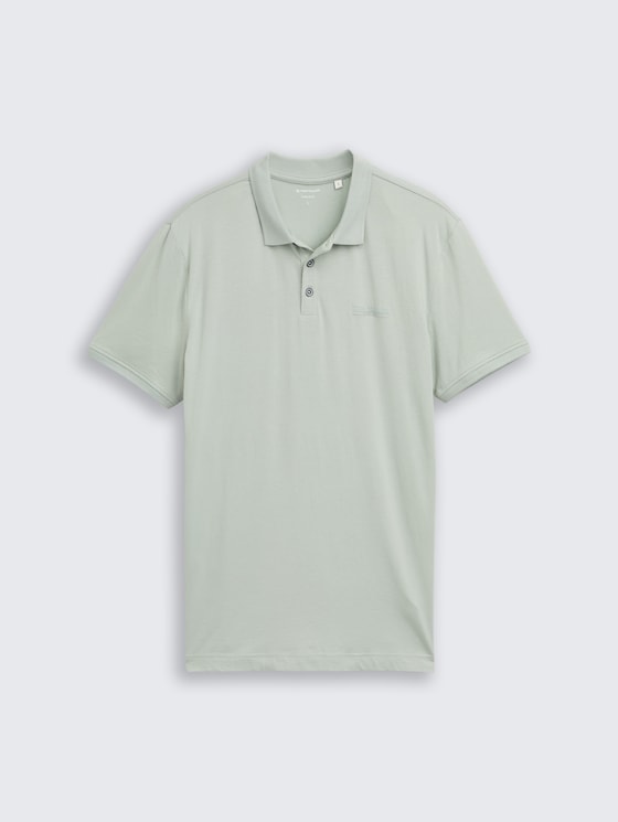 Getailleerd poloshirt met logoprint door Men, soft greyish green