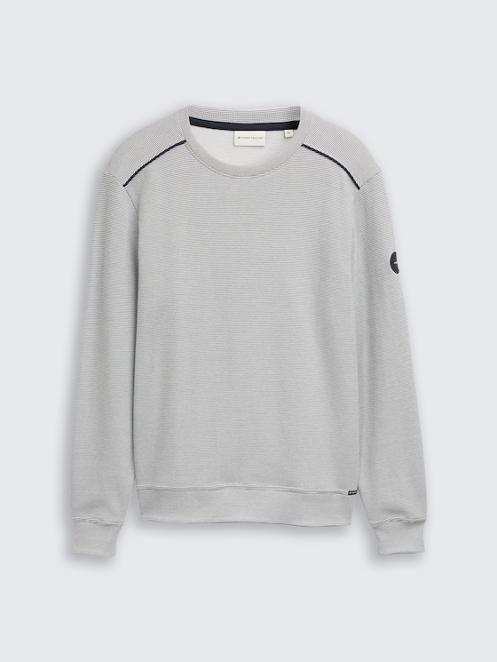 Sweatshirt mit Logo-Badge von Men, offwhite navy stripe structure