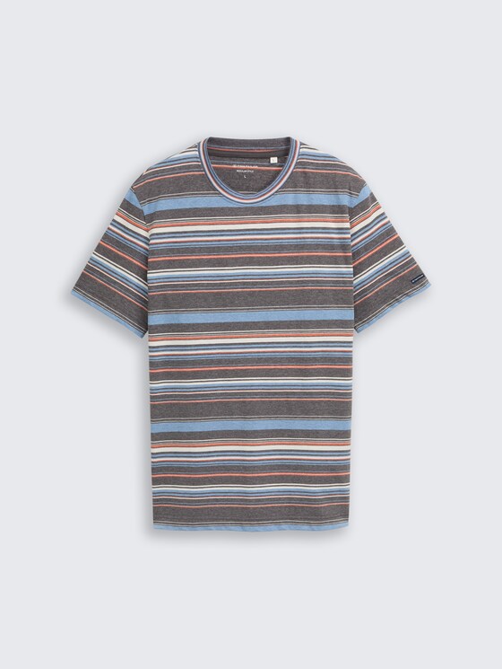T-shirt with striped pattern by Men, grey blue multicolor stripe
