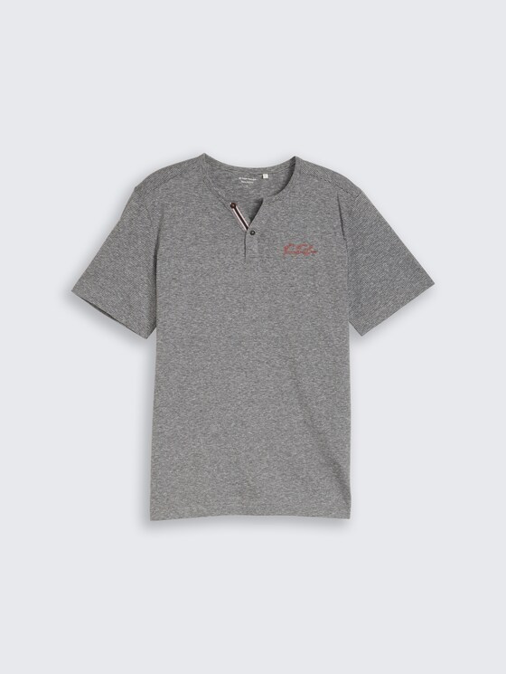 Henley T-shirt met fijne streepjes door Men, white tarmac grey fine stripe