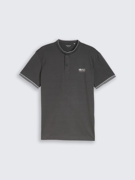 Poloshirt met opstaande kraag door Men, Tarmac Grey