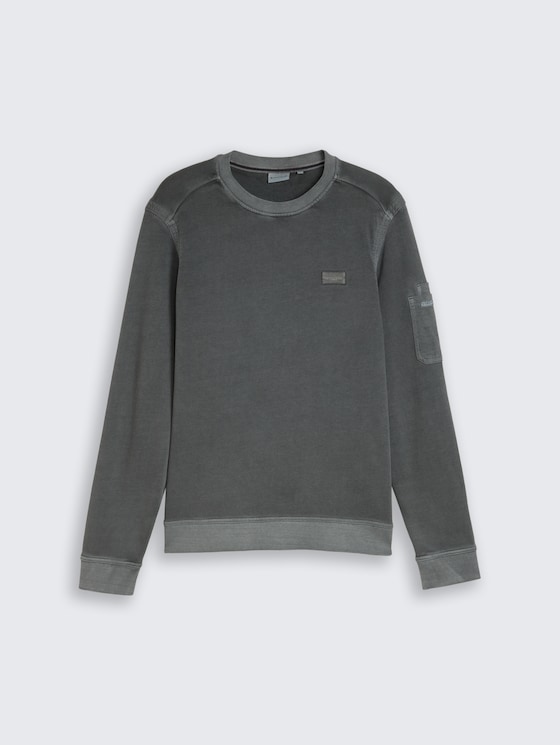Sweatshirt met zak op de mouw door Men, Tarmac Grey