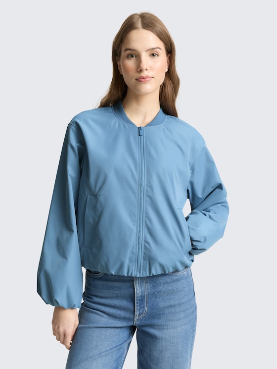 Bomberjacke aus wasserabweisendem Material von Denim Female, spring lake blue