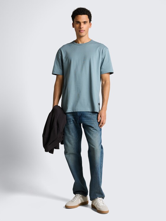 Relaxed Fit T-Shirt aus Baumwolle von Denim Male, citadel blue