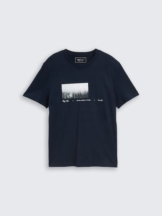 T-shirt with photo print by Denim Male, sky captain blue