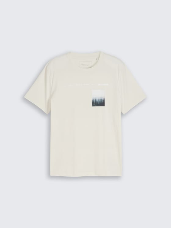 T-shirt met fotoprint door Denim Male, greyish white