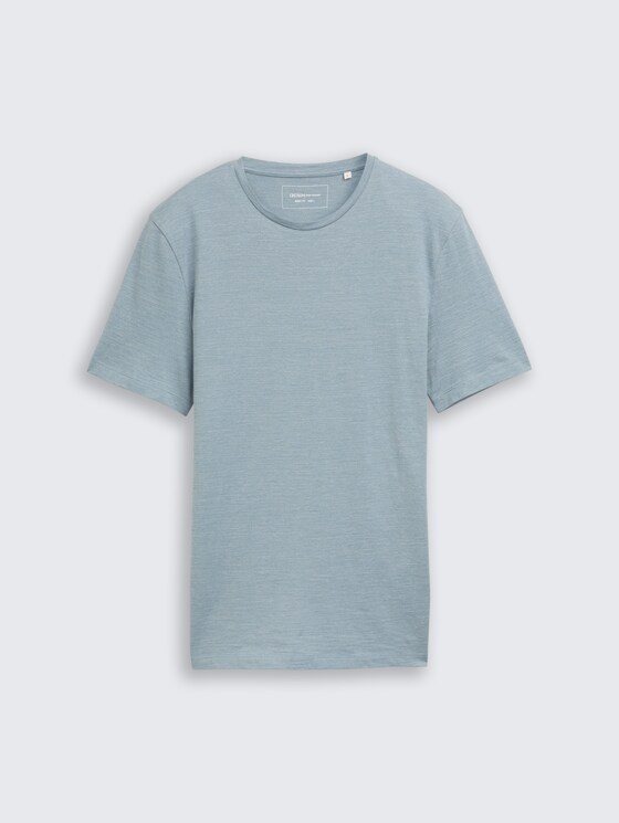 T-Shirt in Melange-Optik von Denim Male, citadel blue melange