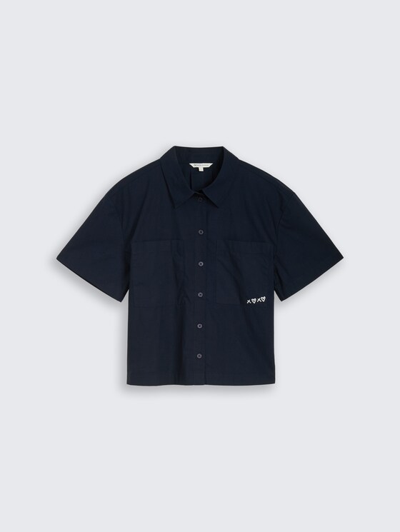 Chemisier en coton coupe carrée par Denim Female, sky captain blue