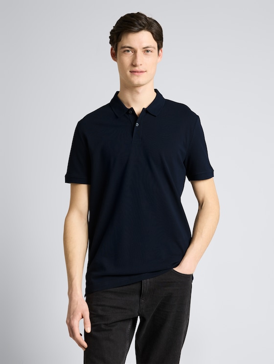Cotton piqué polo shirt by Denim Male, sky captain blue