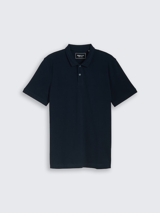 Piqué Poloshirt aus Baumwolle von Denim Male, sky captain blue