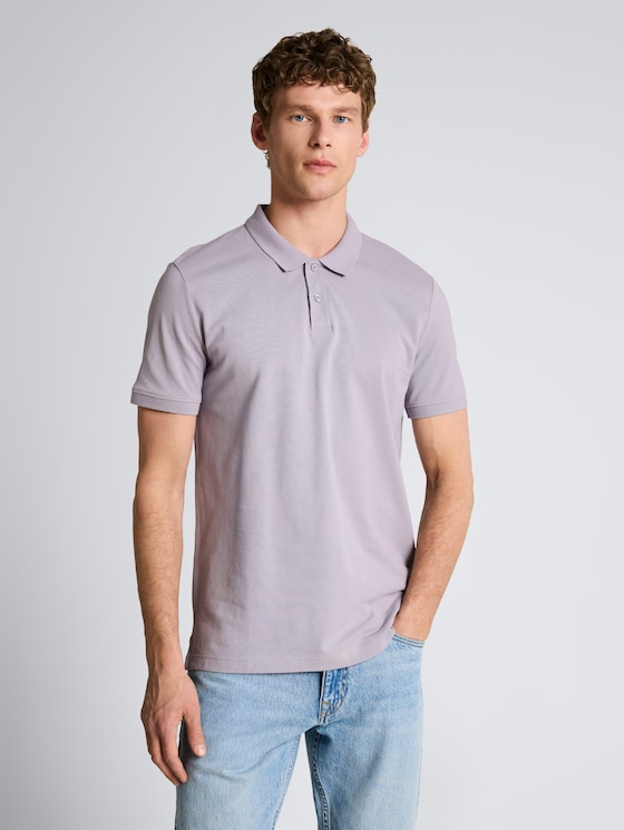 Piqué Poloshirt aus Baumwolle von Denim Male, soft lilac grey