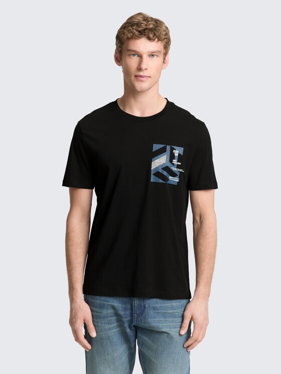 T-Shirt mit Print von Denim Male, Black