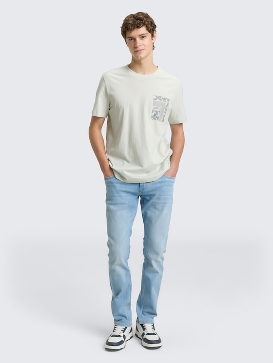 T-Shirt mit Print von Denim Male, frozen light mint