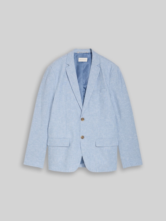 Jacket with linen blend in blue by Tom Tailor