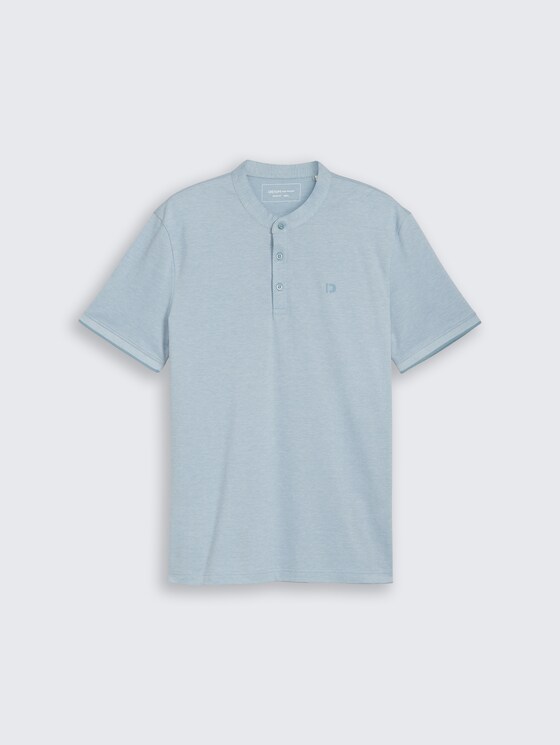 Piqué Poloshirt mit Stehkragen von Denim Male, citadel blue two tone pique