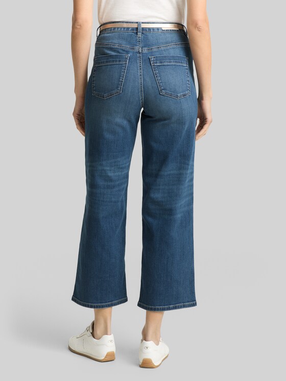 TTNELMA CULOTTE Stretch jeans with belt in blue by Tom Tailor
