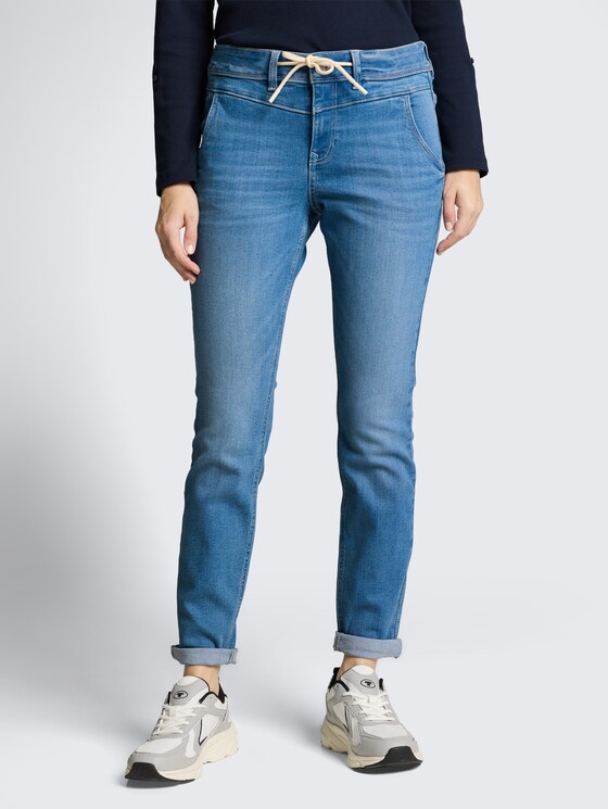 TTMAYA TAPERED Stretch Jeans mit Kordelzug von Women, bright blue denim