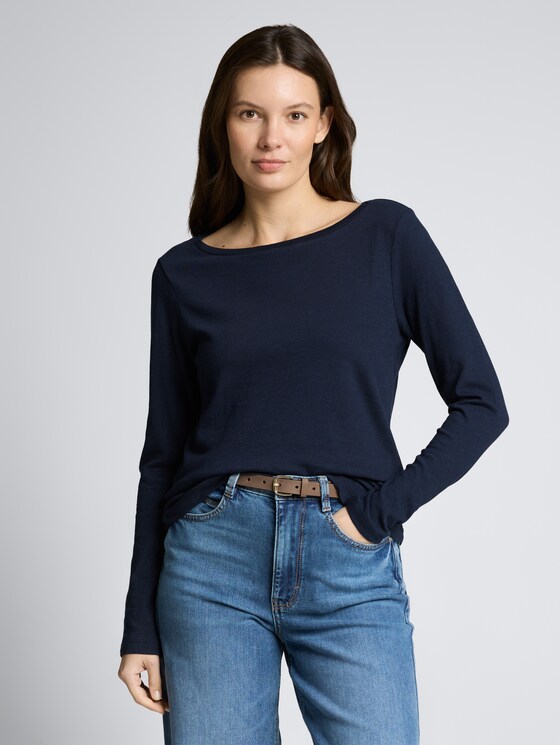 Basic Langarmshirt aus Baumwolle von Women, sky captain blue