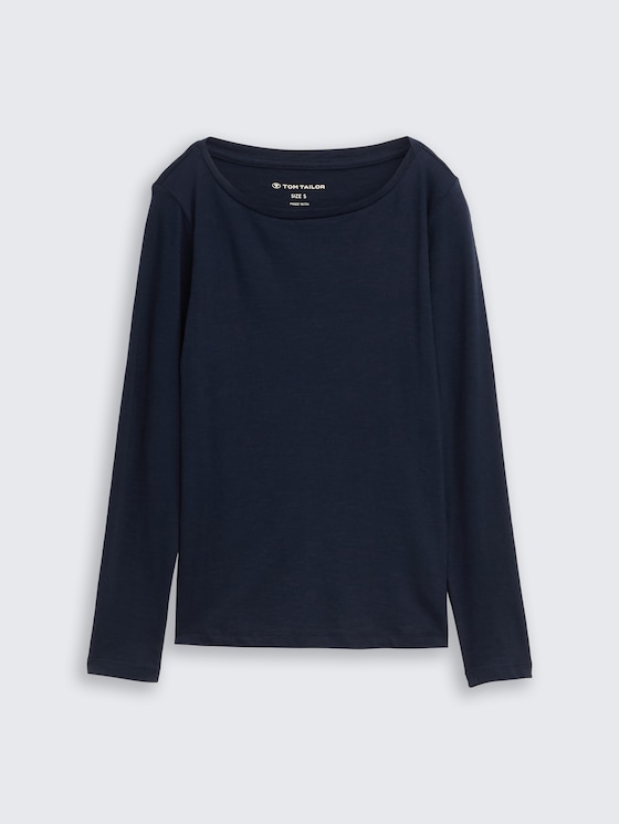 T-shirt basique à manches longues en coton par Women, sky captain blue