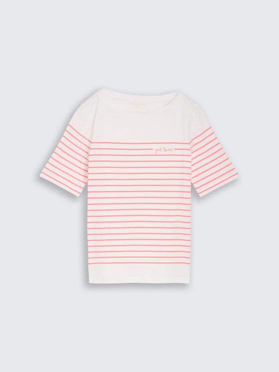 T-shirt met streepjesmotief door Women, Whisper White