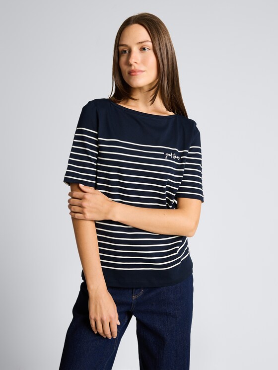 T-shirt met streepjesmotief door Women, sky captain blue