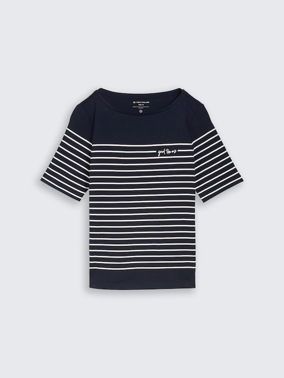 T-shirt met streepjesmotief door Women, sky captain blue