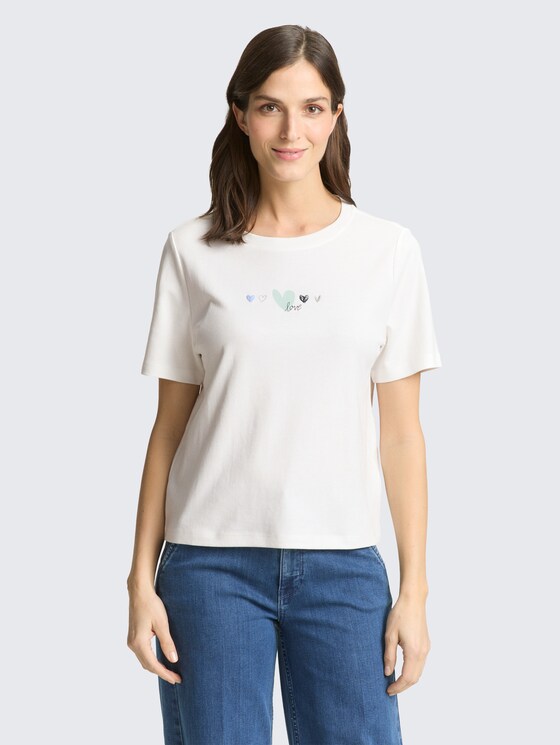 T-shirt van katoen door Women, off white