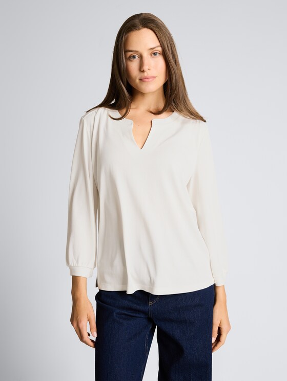 T-shirt à manches longues avec fronces par Women, Whisper White