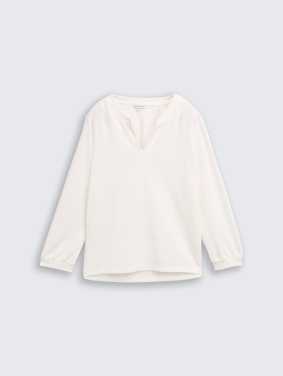 Langarmshirt mit Raffungen von Women, Whisper White