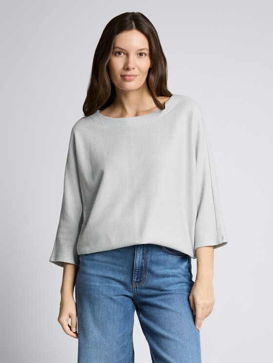 Langarmshirt mit Fledermausärmeln von Women, soft dusty blue melange