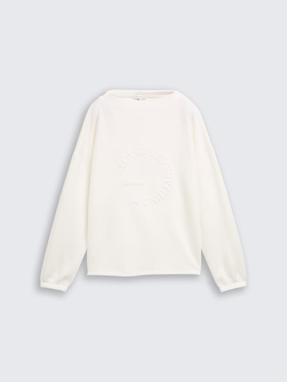 Scuba Langarmshirt mit 3D-Print von Women, Whisper White