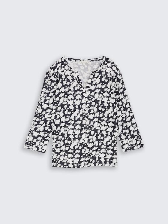 Shirt met lange mouwen met patroon door Women, blue ginkgo minimal