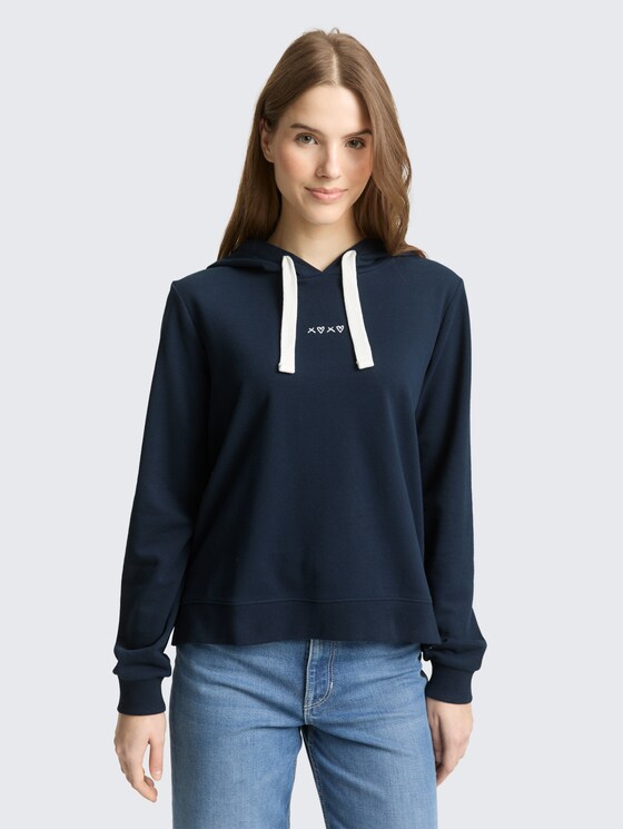 Hoodie Sweatshirt mit Stickerei von Denim Female, sky captain blue