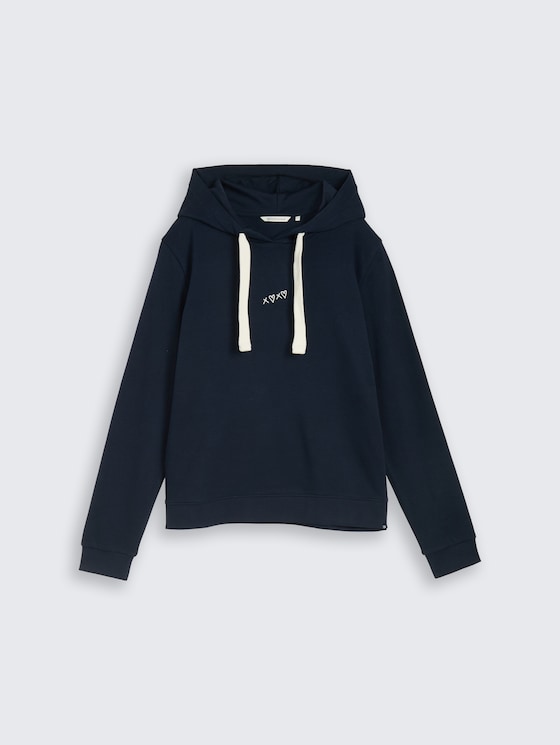 Hoodie Sweatshirt mit Stickerei von Denim Female, sky captain blue