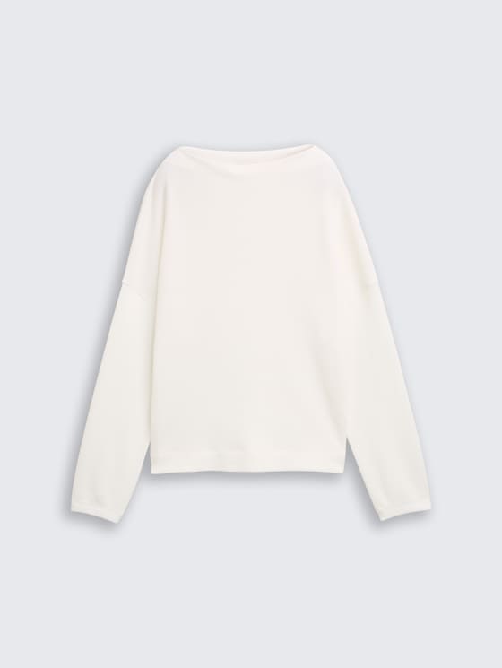Sweatshirt with stand-up collar by Women, Whisper White