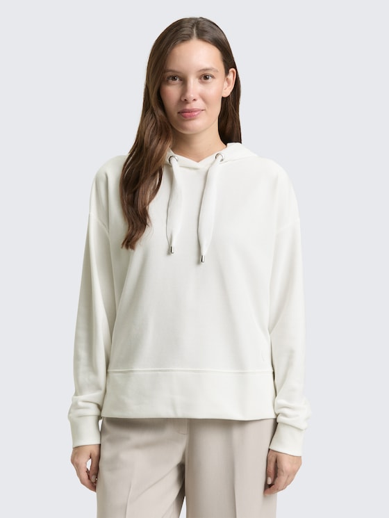 Hoodie Sweatshirt mit Herz-Detail von Women, Whisper White