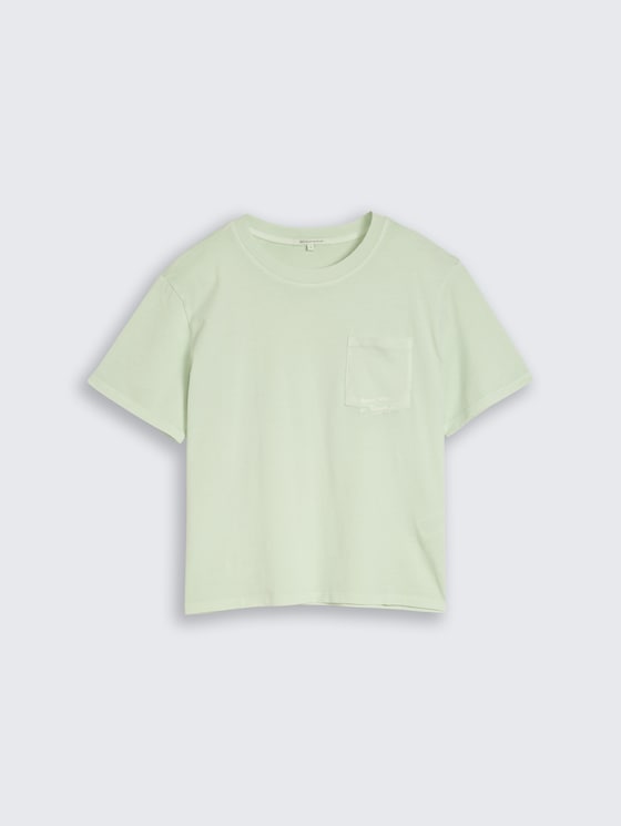 T-shirt coupe carrée avec poche poitrine par Denim Female, light matcha green